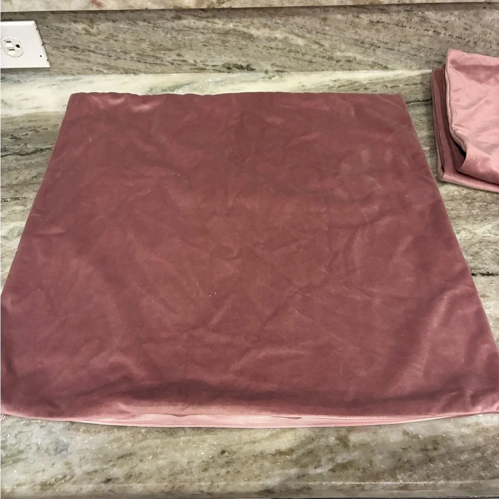 Plush Pink Velvet Pillow Cover
